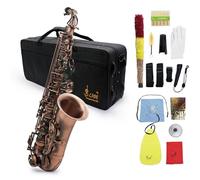 YIWEOG Profesional Red Bend Bronce EB E-Flat Alto saxofón Abulón Shell Dominante Patrón Carve con el Caso Guantes Paño de Limpieza Correas Cepillo