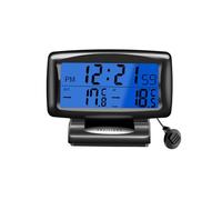 YIWEOG Termómetro con reloj para automóvil Reloj digital 2 en 1 y medidor de temperatura con pantalla LCD retroiluminada Conmutación 12H/24H para interior y exterior Vehículo de oficina en casa
