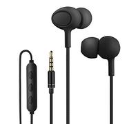 Yiwiso Auriculares para Dormir, Auriculares In Ear con Cable y Micrófono y Control de Volumen, Cómodos Auriculares con Cable para Dormir, Diseño Pequeño y Ligero, Negro