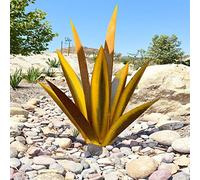 YIWOYI Escultura antigua de tequila, 9 piezas de metal de agave planta de jardín, patio, decoración de jardín, estatua de decoración de jardín, figuras de metal de agave (oro), 65 cm