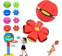 YIWOYI Pelota mágica de rebote para niños, juguete emergente con luz de doble forma, juego interactivo, perfecto para diversión al aire libre y unión entre padres e hijos (rojo)