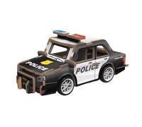 Yixan Rompecabezas 3D de Madera Mini Vehículos para Niños 6+ Años | Juguetes Educativos Stem con Retroceso Automático, Modelos de Coches de Madera (Policía)
