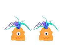YIXANNX 2 Piezas, Divertidos Juguetes antiestrés con lengüetas de Tiro Que gritan, Gadgets. Activa una función única y Diferente para niños. , Naranja