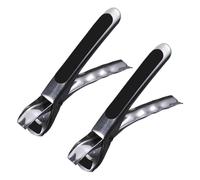 YIXANNX 2 unids/Set Clip para Platos ayudante de Cocina Simple y práctico para Cualquier ángulo Cocina Multifuncional Clip para Cuenco de Acero Inoxidable, Negro, con Almohadilla Silicona