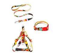 YIXANNX 3 unids/set Collar de mascota Clip de correa ajustable mediano grande al aire libre caminar moda arnés reutilizable accesorios animales, Negro, 2x120cm, Largo