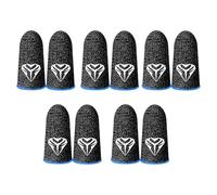 YIXANNX 5 pares de fundas para la punta de los dedos para juegos, cubiertas para pantalla táctil, guantes fibra plata ultrafinos transpirables a prueba aceite sensibles, Azul