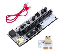 YIXANNX Adaptador PCI-E 1X a 16X, 4 condensadores sólidos, convertidor USB 3,0 PCI-, Puerto de alimentación de 6 Pines y 4 Pines, Suministros para PC Escritorio, Piezas actualización, Rojo