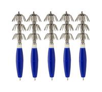 YIXANNX Anzuelos de Plantilla de Calamar Tres Capas para Evitar el desacoplamiento noctilucente más obvio Acero Alto Carbono Que Brilla en la Oscuridad Anzuelo Pesca, Azul 5 Piezas