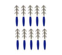 YIXANNX Anzuelos de Plantilla de Calamar Tres Capas para Evitar el desacoplamiento noctilucente más obvio Acero Alto Carbono Que Brilla en la Oscuridad Anzuelo Pesca, Azul 10 Piezas