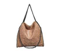 YIXANNX Bolsos de lujo para mujer Bolso de hombro cadena plegable con moda - Bolso cadena PU aplicación amplia capacidad, albaricoque