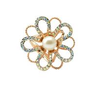 YIXANNX Bufanda anillo elegante oro plata bufandas Pin con diamantes de imitación galvanoplastia aleación envoltura abrazadera joyería pañuelo para el cuello