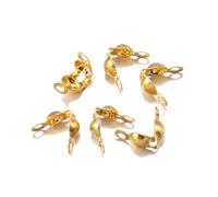 YIXANNX Conectores de joyería de 200 Uds., cuentas crimpado a juego resistentes al desgaste, extremo cadena bolas suficiente DIY Multicolor a la moda, Oro