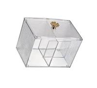 YIXANNX Contenedor para Bolas de algodón y hisopos con Tapa, Organizador práctico y Duradero, 2 cuadrícula, 13.5x8.8x9.8 cm