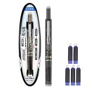 YIXANNX El bolígrafo retráctil incluye una punta de tinta con cuerpo transparente que permite el traspaso de la tinta, adecuado para escribir con, negro, Azul borrable 1+5