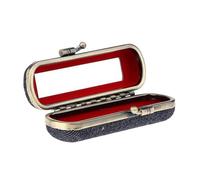 YIXANNX Elegante Estuche para labiales, joyero o Porta labiales: Luce tu Estilo y Elegancia dondequiera Que vayas. Incluye Espejo y es Compacto, Negro Azul