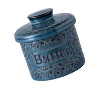 YIXANNX Elegante mantequera con tapa, de cerámica duradera, que sirve pieza central en cualquier de cocina. Tazón porcelana con línea agua.