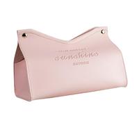 YIXANNX Elegante organizador de servilletas de escritorio piel sintética, duradero, elegante, con fácil acceso al papel, moderna caja pañuelos triangular con gran capacidad almacenamiento, Rosa