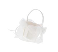 YIXANNX Exquisita canasta para niña de flores de satén beige con una impresionante estética boda con lazo tul