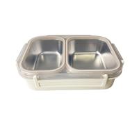 YIXANNX Fiambrera de acero inoxidable para adultos, elegante y práctica, para refrigerios, de acero inoxidable, de metal, Beige