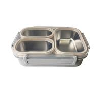 YIXANNX Fiambrera de acero inoxidable para adultos, elegante y práctica, para refrigerios, de acero inoxidable, de metal, gris