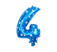 YIXANNX Globo de aluminio con números para decoración de globos feliz cumpleaños, decoración efectiva, globos con números dígitos, lámina duradera, 4 azul, 4, 16 pulgadas
