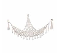 YIXANNX Hamaca de juguete de felpa bohemia forma Triangular colgante malla tejida soporte almacenamiento ahorro espacio tapiz pared red para dormitorio