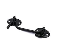 YIXANNX Interruptor de pestillo de ojo ventana, gancho armario práctico antioxidante, soporte captura silencioso negro multifuncional con tornillos, escaparate puerta, negro 4 pulgadas