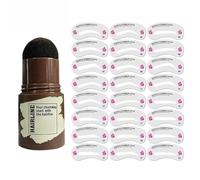 YIXANNX Kit de plantillas para sellos de cejas, resistente al agua, estampado contorno Natural, cobertura raíz cabello, plantillas para ocultar palos para principiantes, Marrón oscuro