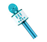 YIXANNX Micrófono inalámbrico, Altavoz, reverberación, reducción de Ruido, Reproductor KTV, Efecto de Sonido Envolvente, Luces LED Ajustables, micrófono, Azul