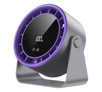 YIXANNX Mini ventilador portátil con cambio de velocidad continuo de 100 velocidades, silencioso, para el hogar, escritorio, versión con conexión USB, Gris púrpura