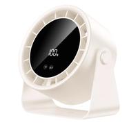 YIXANNX Mini ventilador portátil con cambio de velocidad continuo de 100 velocidades, silencioso, para el hogar, escritorio, modelo recargable, Blanquecino