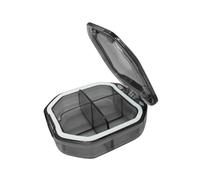 YIXANNX Pastillero para Bolso de Bolsillo con Compartimentos sellados Que Mantiene Las Pastillas Frescas y es Divertido y Moderno. Pastillero Diario con Compartimento pequeño, Gris, Cuadrado