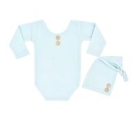 YIXANNX Pelele para recién Nacido, Conjunto de Sombrero, Mono Infantil, Ropa de Fiesta cumpleaños, Traje utilería, Azul Claro