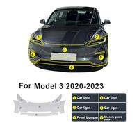 YIXANNX Película Transparente para Todo Clima para el Modelo 3, película Protectora de TPU, Protectora Transparente Duradera, Protector+luz+Parachoques, 1