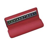 YIXANNX Placa de número de estacionamiento magnética fácil Llevar para soluciones estacionamiento Temporal Placa número teléfono magnética Cuero, Rojo