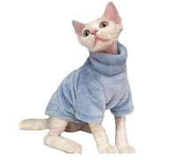 YIXANNX Regalo de Ropa para Gatos sin Pelo: Regale a su Amada Mascota Algo Especial Ropa cálida de Invierno para Gatos sin Pelo Franela Bonitos Regalos, Azul, l