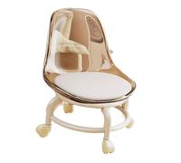 YIXANNX Taburete bajo con Ruedas y Respaldo, fácil de Mover en Varios entornos, Ideal para peluquería, Cocina, Gimnasio y Oficina, Marrón