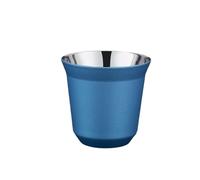 YIXANNX Tazas de café de acero inoxidable Botella doble pared aislada 80ML Taza aislamiento boca anillo agua té pequeña capacidad, Azul claro