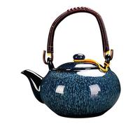 YIXANNX Tetera clásica de cerámica con asa, capacidad increíble de 750 ml, ideal para cualquier hogar. Tetera cerámica resistente al calor, azul, 750 ml