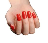 YIXANNX Uñas cuadradas a presión, juego de uñas postizas de moda brillante, pegatinas manicura viscosidad fuerte para mujer , Rojo