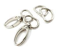 YIXI-SBest 20 piezas de 20 mm de diámetro interior ovalado, cierre de langosta giratorio con anillos en D para correa, cierre de langosta, ganchos giratorios a la moda (plata, 20 mm)