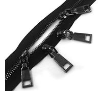 YIXI-SBest Cremalleras de metal #5 de 4 yardas, cremalleras de costura a granel, cierre de bricolaje por yarda a granel con 10 cremalleras largas deslizantes para bolsa de manualidades de costura a