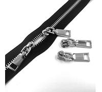 YIXI-SBest Cremalleras de metal #5 de 4 yardas, cremalleras de costura a granel, cremallera de bricolaje por yarda a granel con 10 cremalleras largas deslizantes para bolsa de manualidades de costura