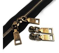 YIXI-SBest Cremalleras de metal #5 de 4 yardas, cremalleras de costura a granel, cremallera de bricolaje por yarda a granel con 10 cremalleras largas deslizantes para costura a medida bolsa de