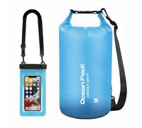 Yixinhe Bolsa impermeable impermeable de 2 L, 5 L, 10 L, saco con correa larga ajustable para el hombro incluida, Blue, 2 L, Resistente al agua