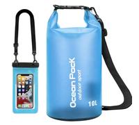 Yixinhe Bolsa impermeable impermeable de 2 L, 5 L, 10 L, saco con correa larga ajustable para el hombro incluida, Blue, 10 L, Resistente al agua