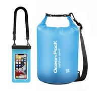 Yixinhe Bolsa impermeable impermeable de 2 L, 5 L, 10 L, saco con correa larga ajustable para el hombro incluida, Blue, 5 L, Resistente al agua