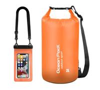 Yixinhe Bolsa impermeable impermeable de 2 L, 5 L, 10 L, saco con correa larga ajustable para el hombro incluida, Orange, 2 L, Resistente al agua