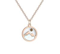 Yixinjew Collar con colgante de semilla de mostaza de montaña de oro rosa, de acero inoxidable, joyería de inspiración para mujer, Acero inoxidable, No es una piedra preciosa