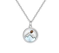 Yixinjew Collar con colgante de semilla de mostaza de montaña de oro rosa, de acero inoxidable, joyería de inspiración para mujer, Acero inoxidable, No es una piedra preciosa
